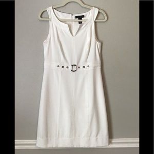 WHBM White Belted Dress